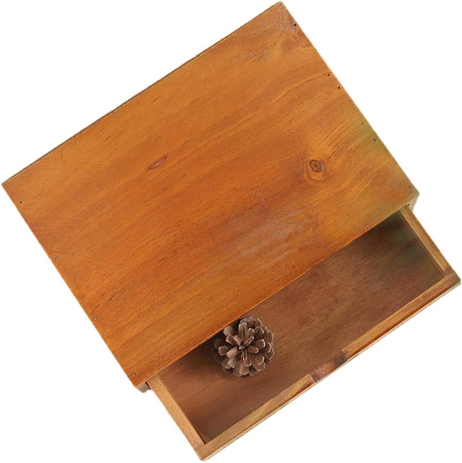 Caja de almacenamiento de madera con cajones, organizador de escritorio portátil de madera para el hogar, oficina, mostrador, decoración de