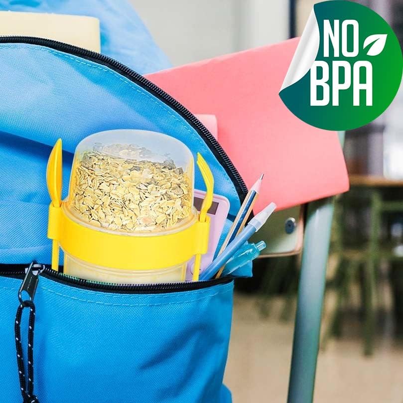 Vasos On the Go, taza para llevar con recipiente para cereales o avena, recipiente portátil para cereales Lux para llevar con tapa superior granola