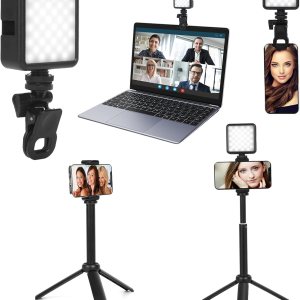 Luz selfie con trípode y clip para iPhoneiPadcomputadora portátilcomputadorateléfono inteligente Android, 5,905.5 ft Ah USB recargable 9 modos de Luz selfie con trípode y clip para iPhoneiPadcomputadora portátilcomputadorateléfono inteligente Android, 5,905.5 ft Ah USB recargable 9 modos de