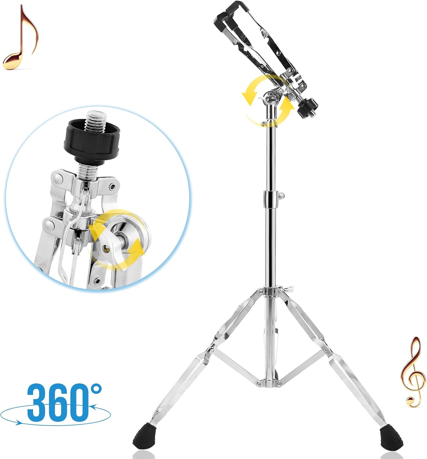 Soporte de batería con soporte para baquetas, soporte de tambor de práctica ajustable para almohadilla de tambor de 10 a 14 pulgadas, altura