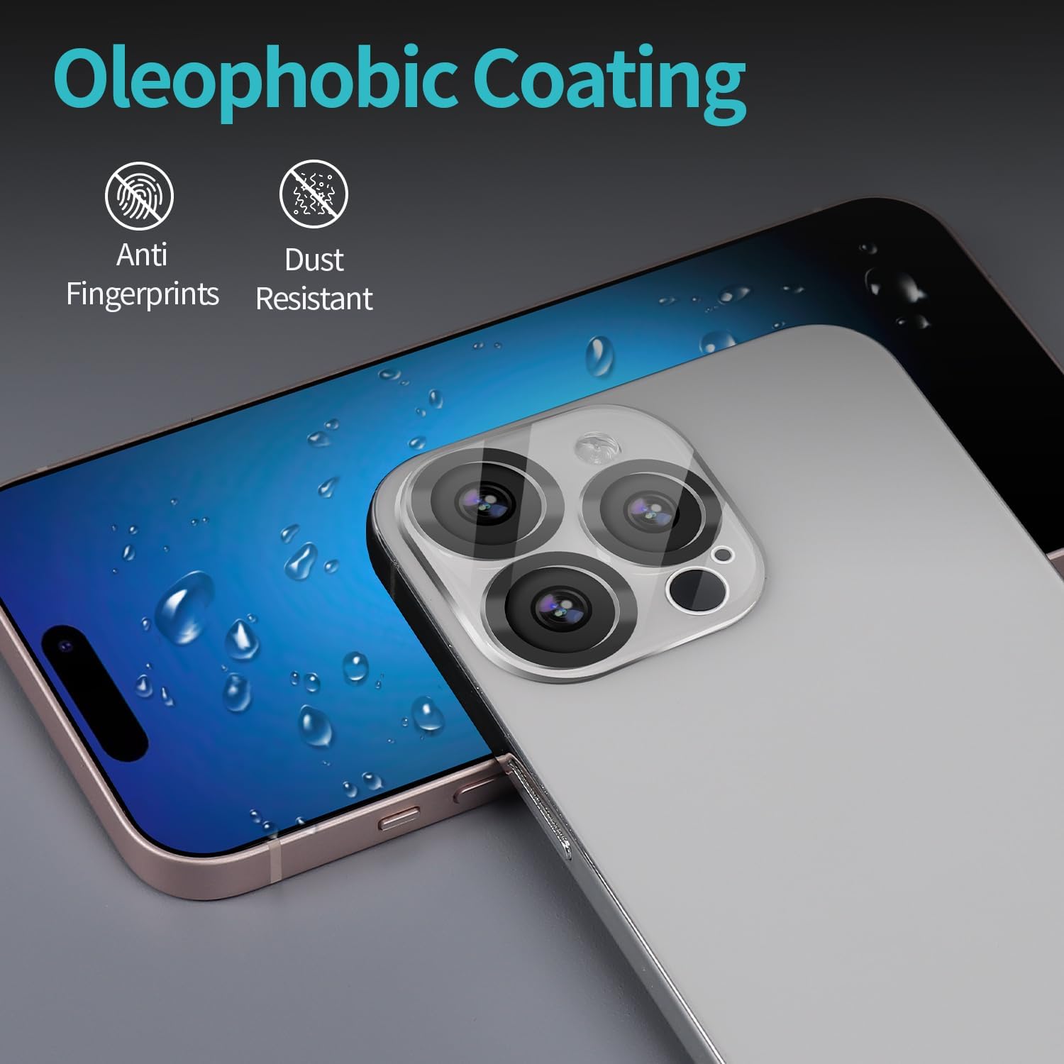 Pehael Paquete de 2+2 Protector de pantalla de privacidad para iPhone 15 Pro con protector de lente de cámara, cobertura completa, película de