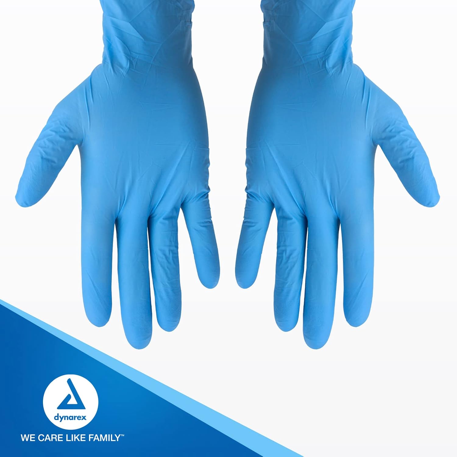 Dynarex Guantes quirúrgicos de nitrilo desechables estériles, sin polvo, empaquetados individualmente en pares, palmas texturizadas, azul, mediano,