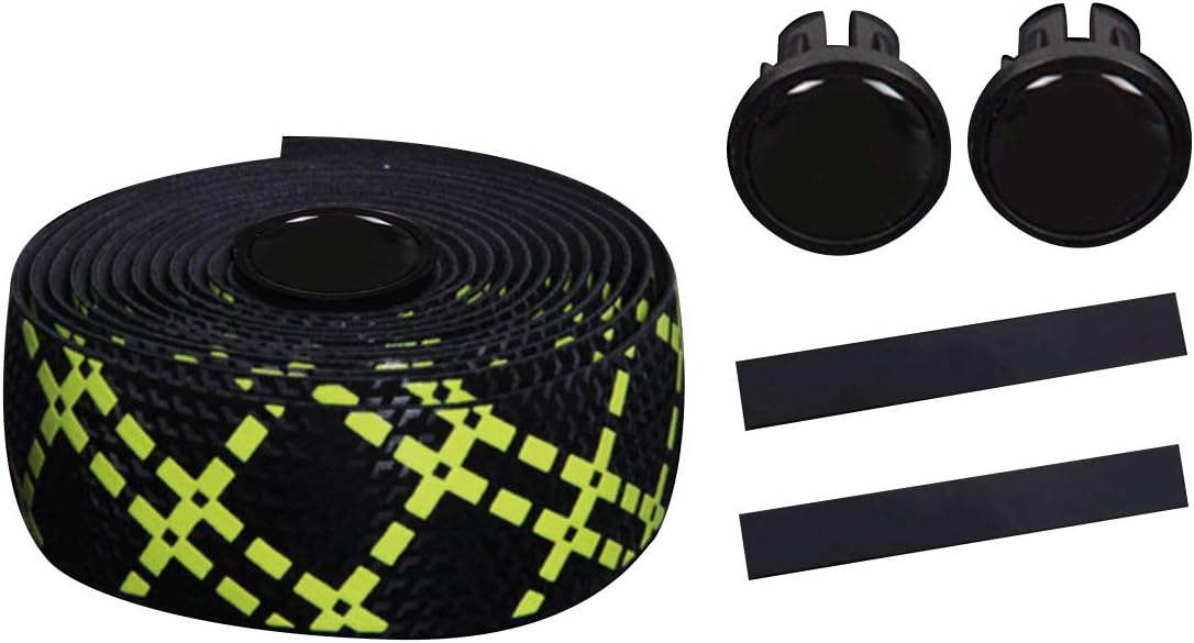 SzBlaZe 2 rollos de gel de sílice para manillar de bicicleta con tapones de barra para bicicleta de montaña de carretera y ciclismo