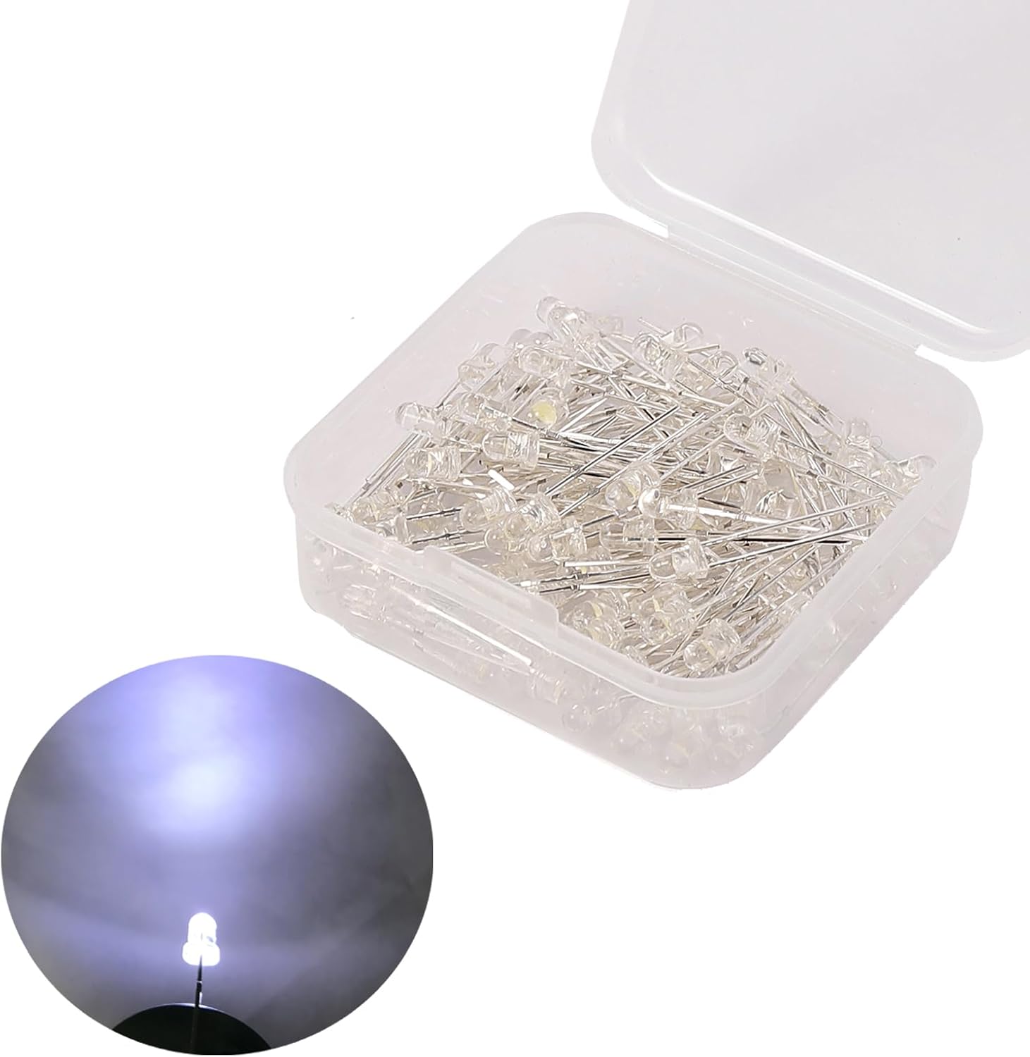 Luces LED de diodo de 0.118 pulgadas, 120 unidades de 0.118 pulgadas LED blancas que emiten surtidas, luz de diodo redondo de colores surtidos