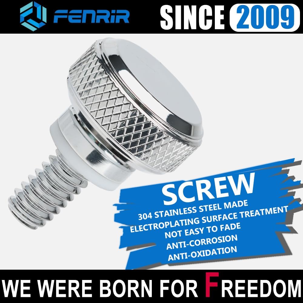 Fenrir Kit de base de tornillo de asiento de liberación rápida para motocicleta, acero inoxidable 304, acabado cromado para 1997-ahora Sportster