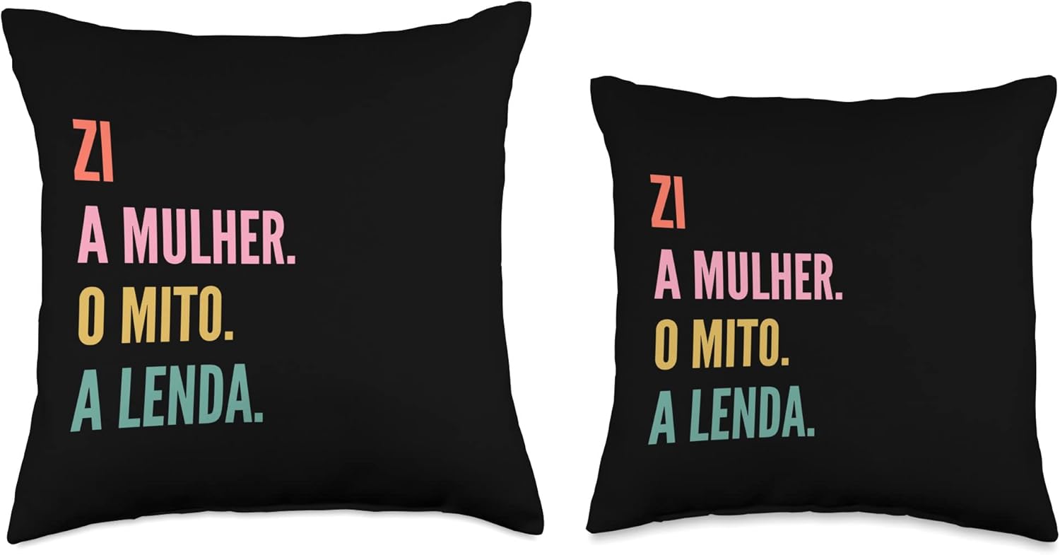Designs De Nomes Engraçados Para Mulher Divertida almohada portuguesa con diseño de primer nombre, 18 x 18 pulgadas, multicolor
