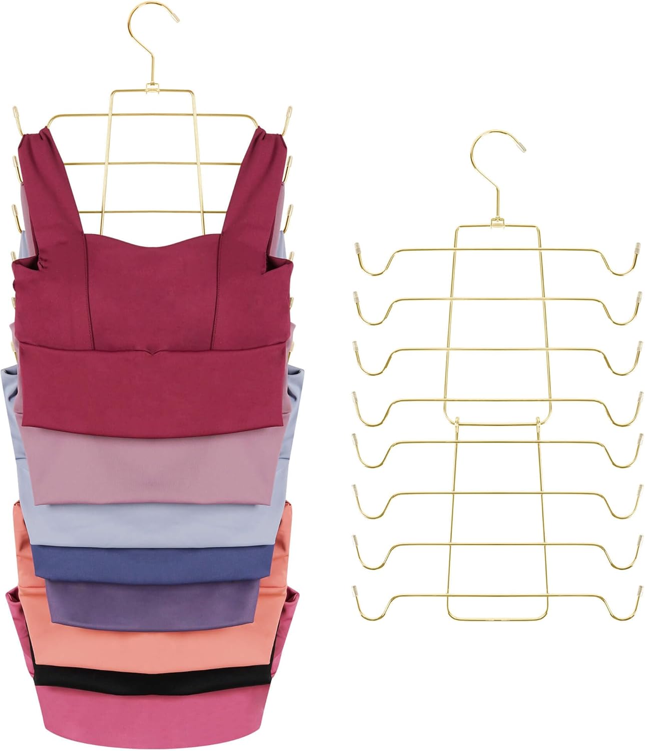 ZEDODIER Percha para camisetas sin mangas, paquete de 4 perchas para brasieres que ahorran espacio, soporte antideslizante para colgar sujetadores
