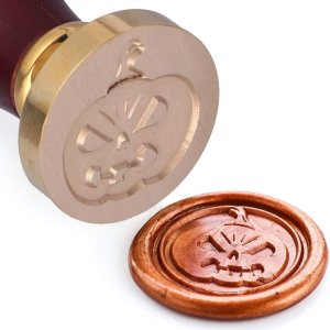 EXCEART Sello de cera de esqueleto de calabaza de Halloween, sobre de bricolaje, diario, álbum de recortes (rojo oscuro) EXCEART Sello de cera de esqueleto de calabaza de Halloween, sobre de bricolaje, diario, álbum de recortes (rojo oscuro)