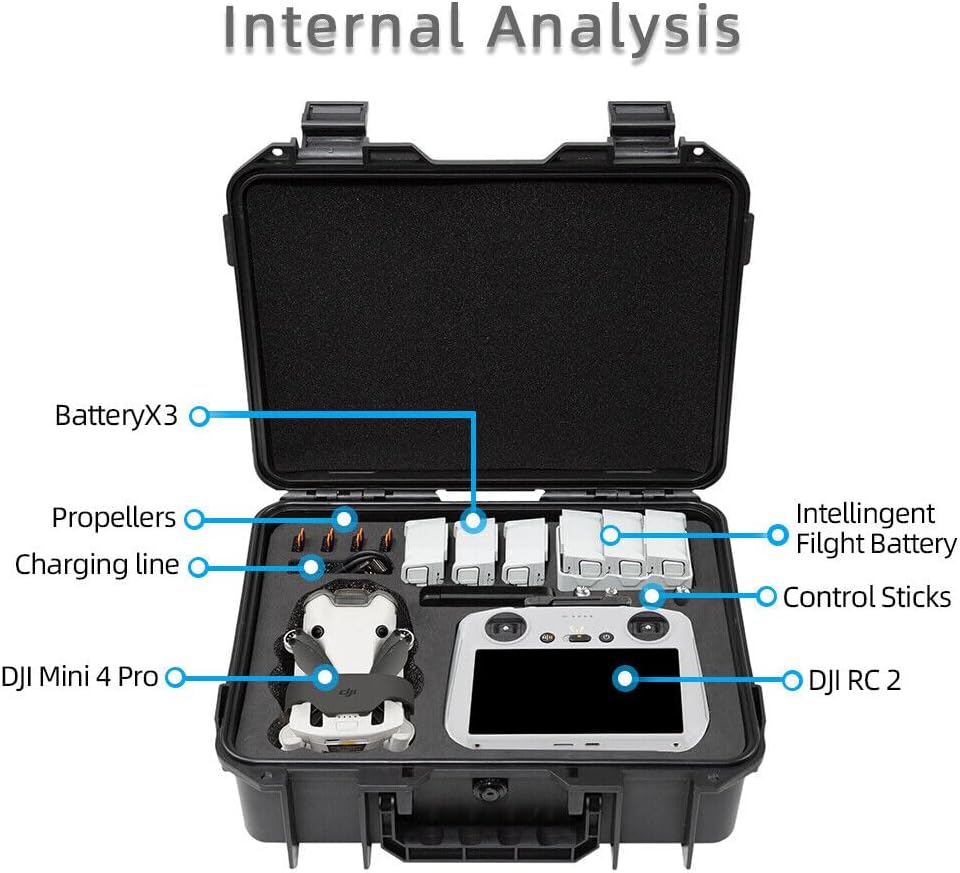 XBERSTAR Funda rígida para DJI Mini 4 Pro, bolsa de transporte de almacenamiento de viaje al aire libre para Mini 4 Pro Drone (para DJI Mini 4 Pro)