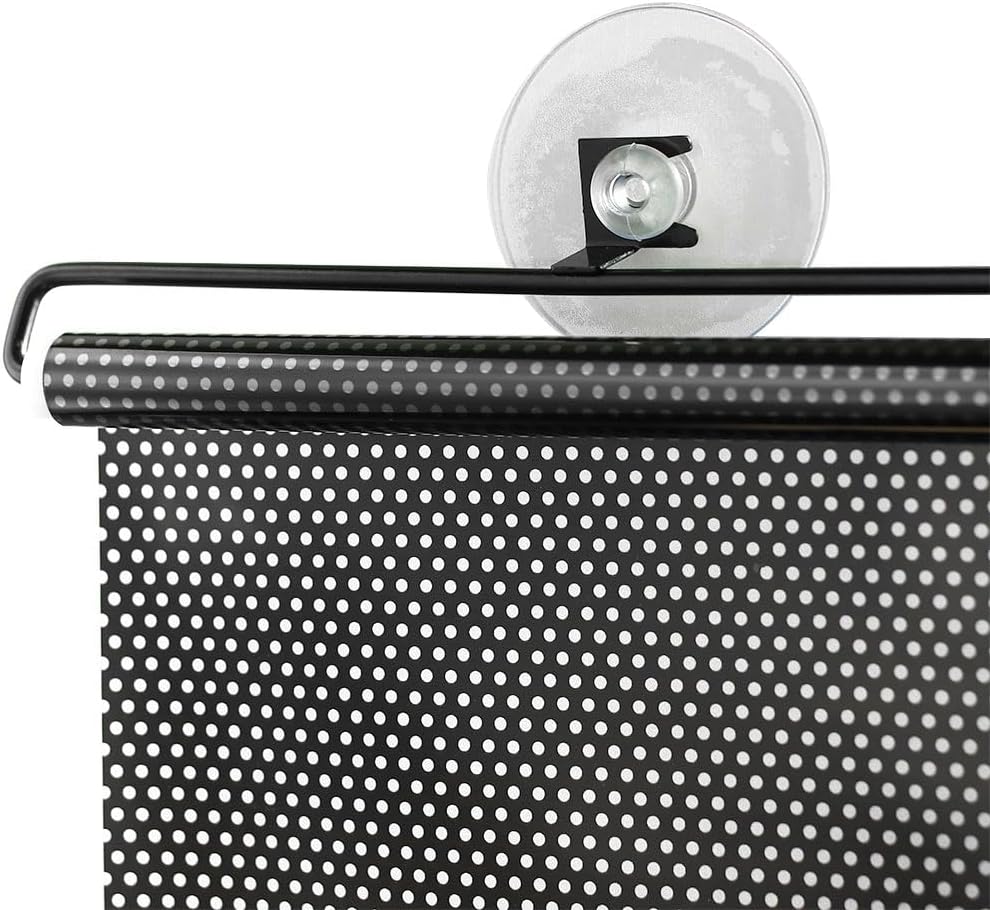 1 persiana enrollable con ventosas, cortinas opacas con bloqueo de rayos UV, cortina para automóvil, hogar (15.7 in x 23.6 in, negro)