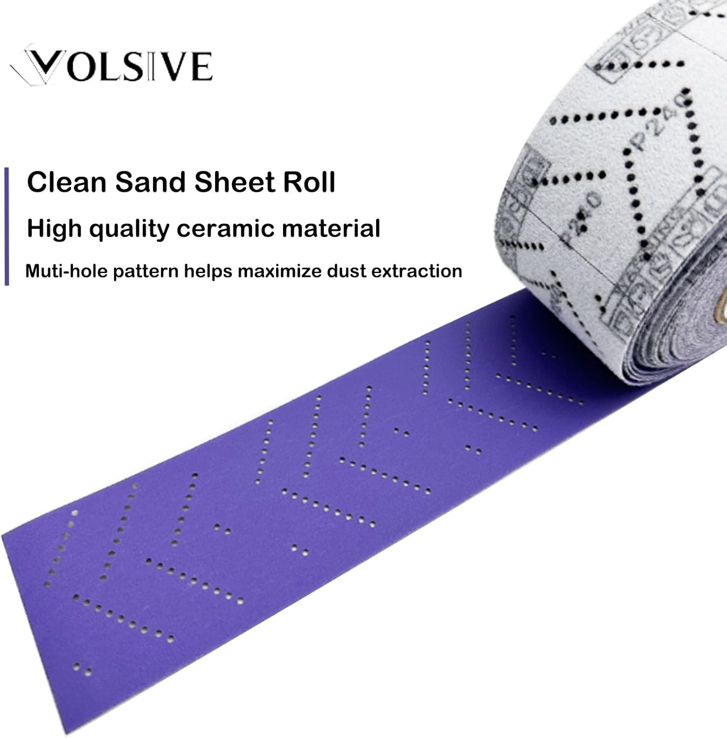 Rollo de lija abrasivo con varios agujeros, rollo de lija automotriz, rollo de arena limpia para carpintería, reparación de carrocerías de
