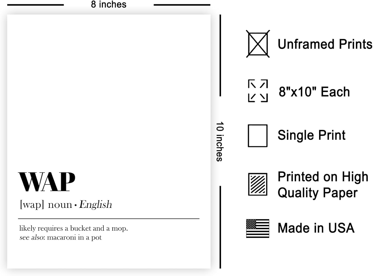 Poster Master Póster artístico de diccionario, definición de impresión WAP, arte de tipografía, arte minimalista, regalo para él y ella, divertida