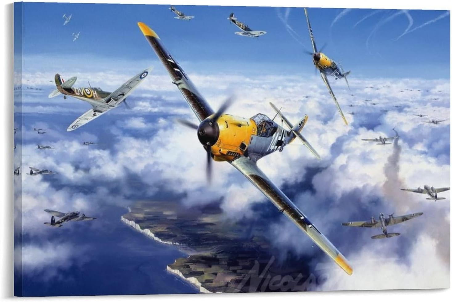 Póster de pantalla de ala de aviación de cohetes de caza de cohetes, pinturas artísticas en lienzo, decoración de pared, decoración del hogar,