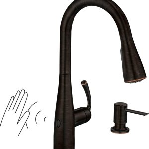 Moen Essie 87014EWBRB – Grifo de cocina desplegable de una manija, en bronce mediterráneo Moen Essie 87014EWBRB – Grifo de cocina desplegable de una manija, en bronce mediterráneo