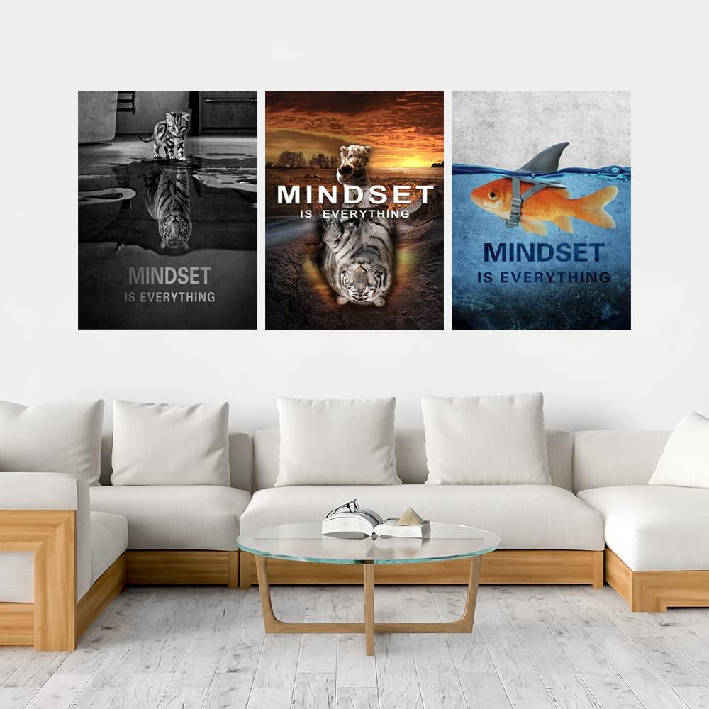 Éxito – Pintura inspiradora para pared, decoración de pared de oficina, lienzo motivacional para pared, póster negro positivo inspirador,