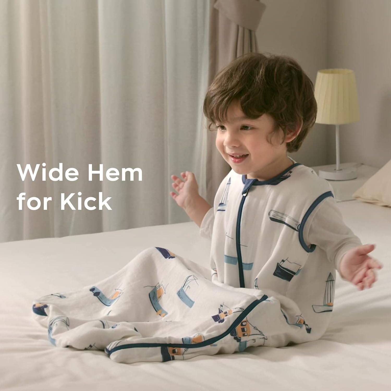 bc babycare Saco de dormir para bebé 18-24M 100% algodón orgánico suave saco de dormir para bebé, cremallera de 2 vías, tamaño grande y espacio