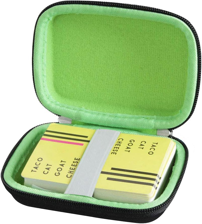 Estuche de viaje para Taco Cat Goat Cheese Pizza – No incluye tarjetas (Negro+Verde)