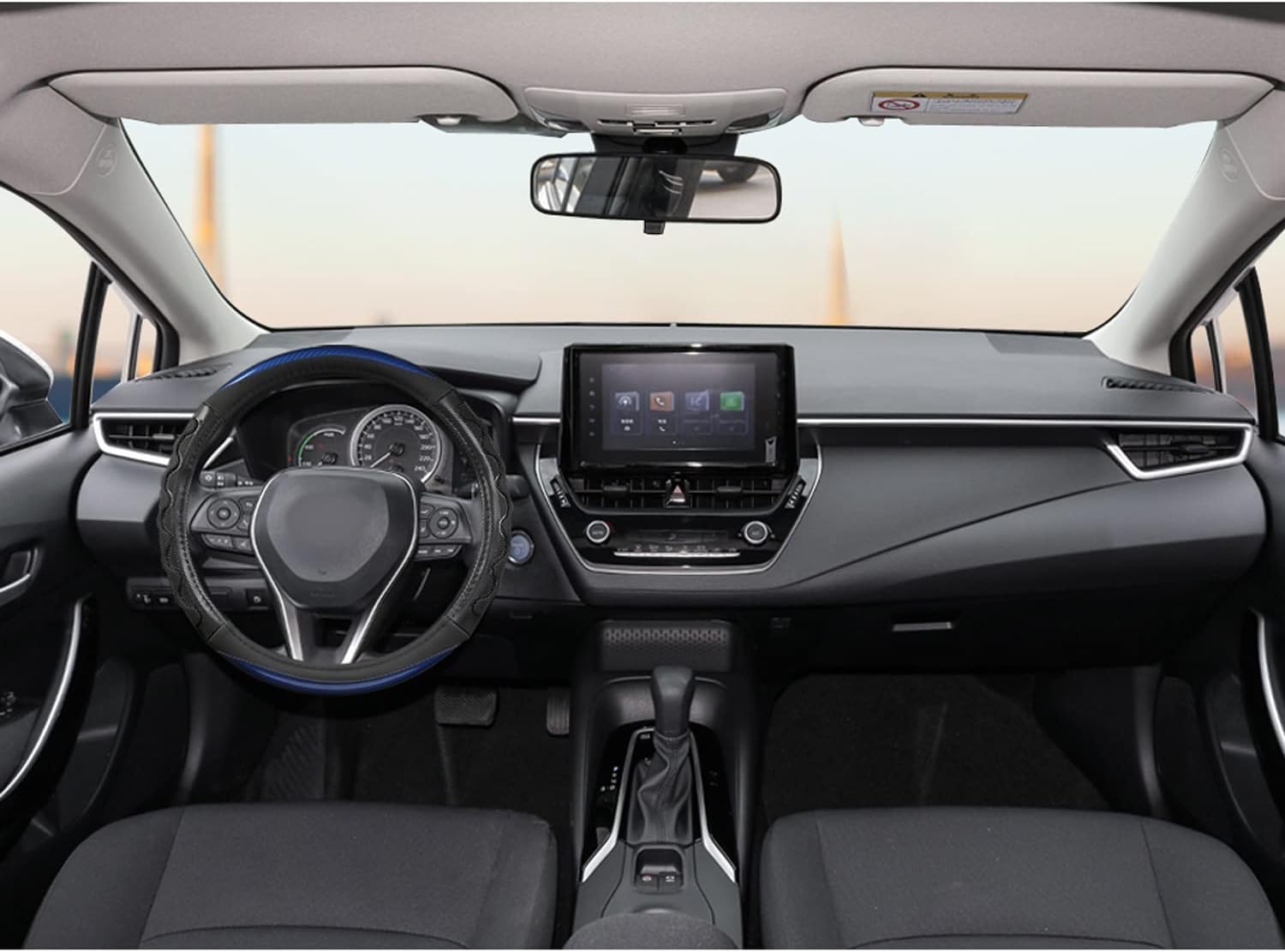 GIANT PANDA Funda de volante para Toyota Tacoma 4Runner Tundra Sequoia, cubierta de volante de automóvil para grandes 15.5-16 pulgadas, color azul