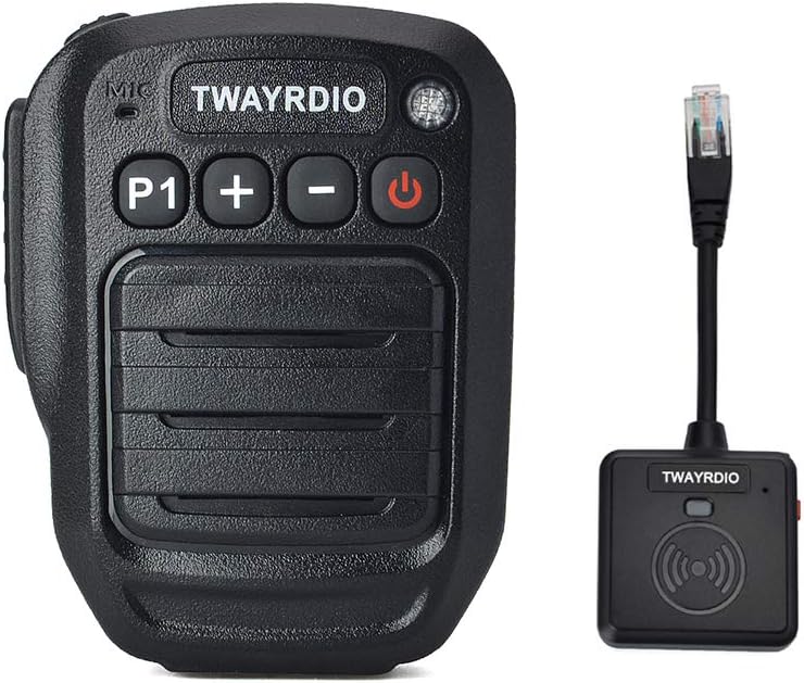 TWAYRDIO Altavoz de micrófono Bluetooth con transceptor móvil, micrófono inalámbrico para el hombro con adaptador Bluetooth para radio móvil Yaesu