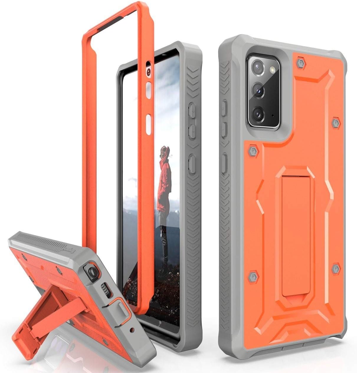 ArmadilloTek Vanguard – Funda diseñada para Samsung Galaxy Note 20 5G (versión 2020) de grado militar, cuerpo completo, resistente, con soporte