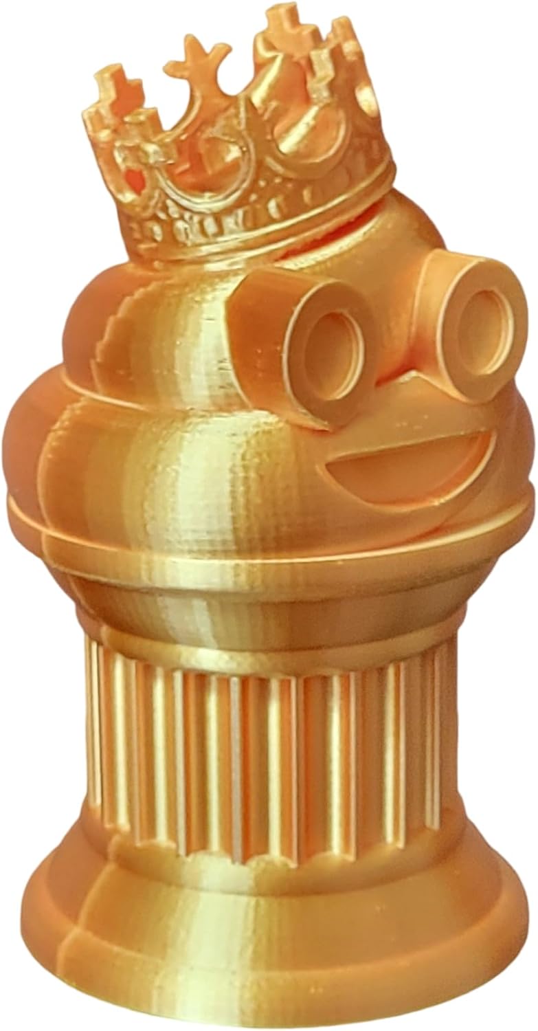 Znet3D Trofeo de emoji King Poop  Premio divertido y regalo  Hecho a mano con fabricación aditiva  6 pulgadas de alto  Con un emoji de caca sólida