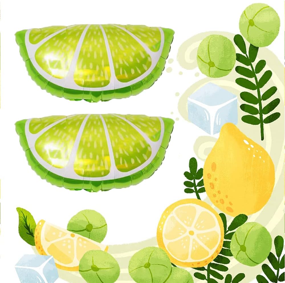 Globos de fruta de limón, globos de Mylar de aluminio de limón verde para baby shower, verano, fiesta temática de limón, suministros de decoración