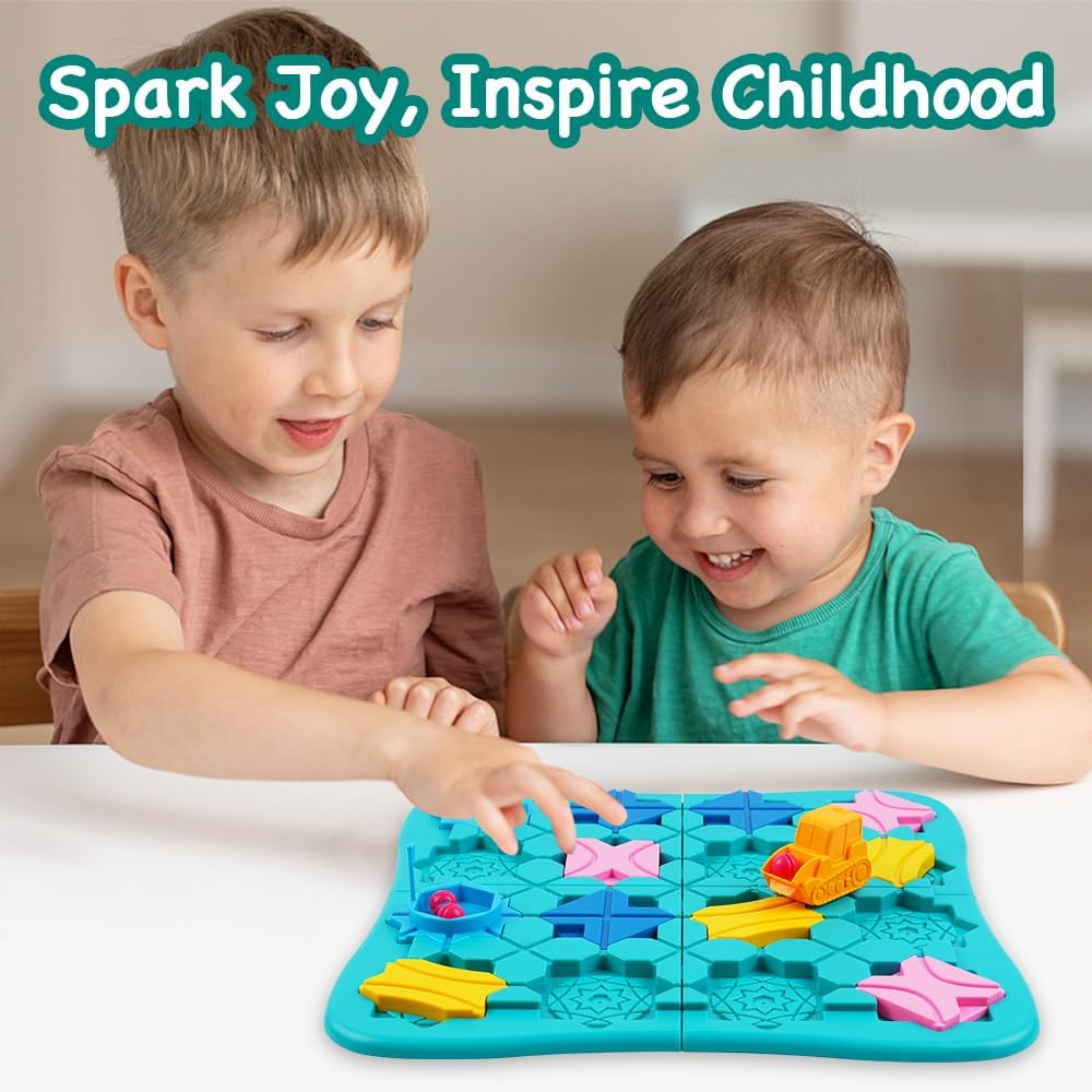 STEM Juegos de mesa rompecabezas para niños de 4 a 8 años, juego educativo inteligente lógico para niños, 166 desafíos y 4 niveles de dificultad