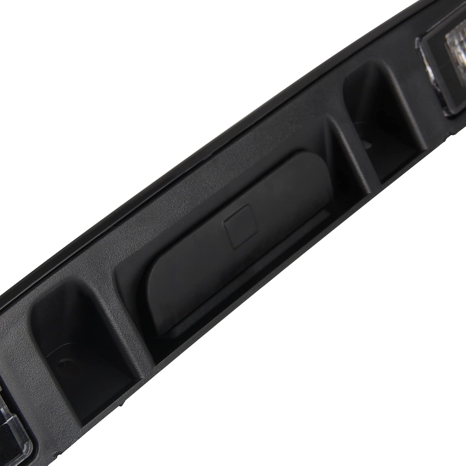 DOCAS Manija de escotilla trasera del maletero con lámpara, tapa negra para portón trasero, manija de liberación de la puerta trasera compatible con