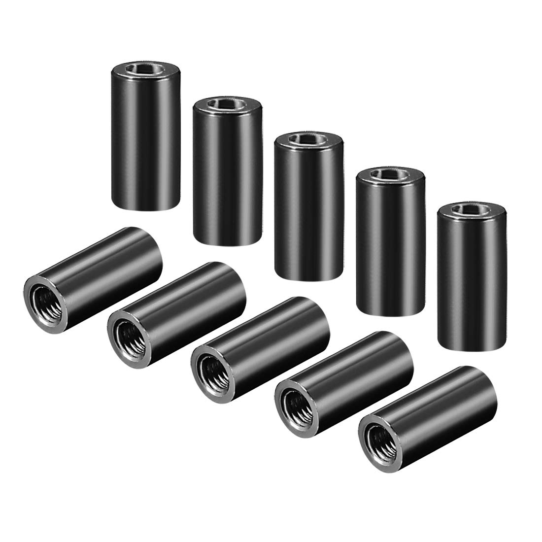 uxcell Espaciador redondo de aluminio M3 x 0.591in, para avión RC, cuadricóptero FPV, CNC, negro, 10 unidades