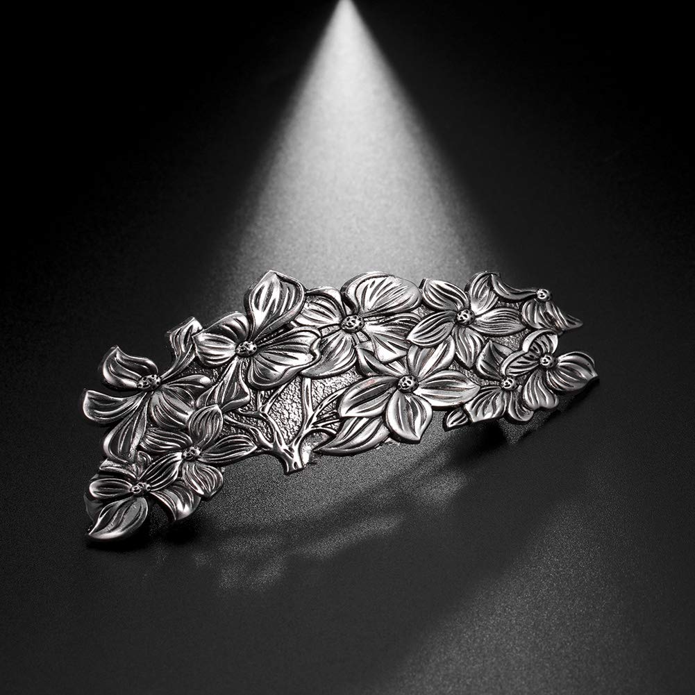 Pasadores de metal, horquilla de flores y mariposas, grandes hechas a mano, pinzas para el cabello para mujer