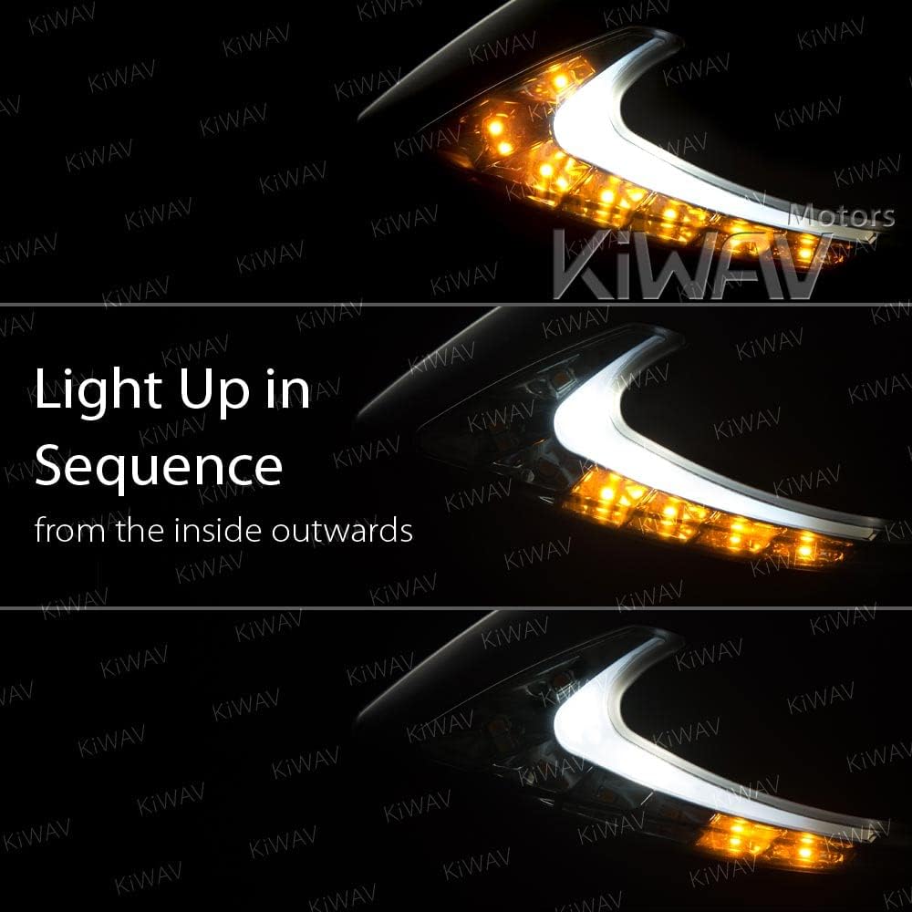 KiWAV Lucifer – Espejos de carbono para motocicleta, doble LED, efecto secuencial, carenado, compatible con Ducati Panigale