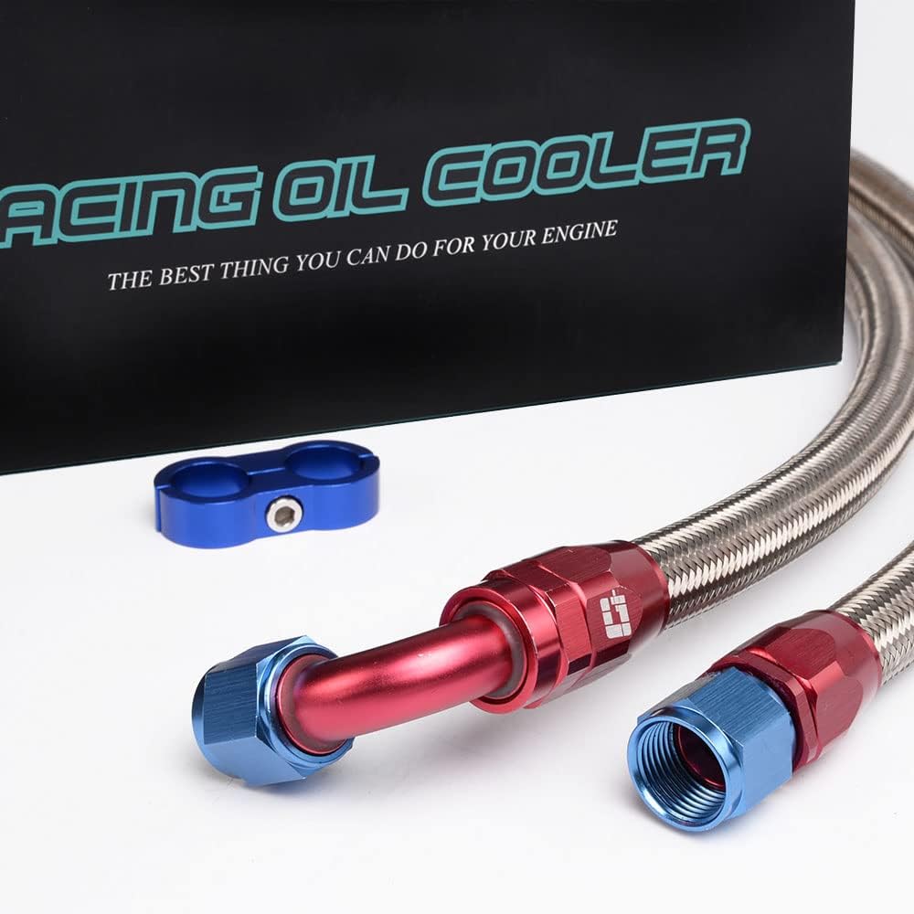 PIT66 Universal AN-10AN – Enfriador de aceite de transmisión de motor compatible con aluminio de 15 filas de oro modelo japonés