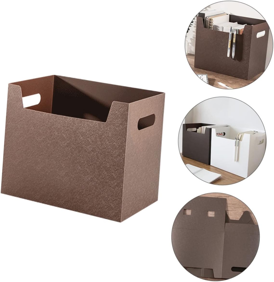EXCEART Caja de almacenamiento de 4 piezas, organizador de archivos, cestas plegables para estantes de escritorio, organizador de oficina, cesta