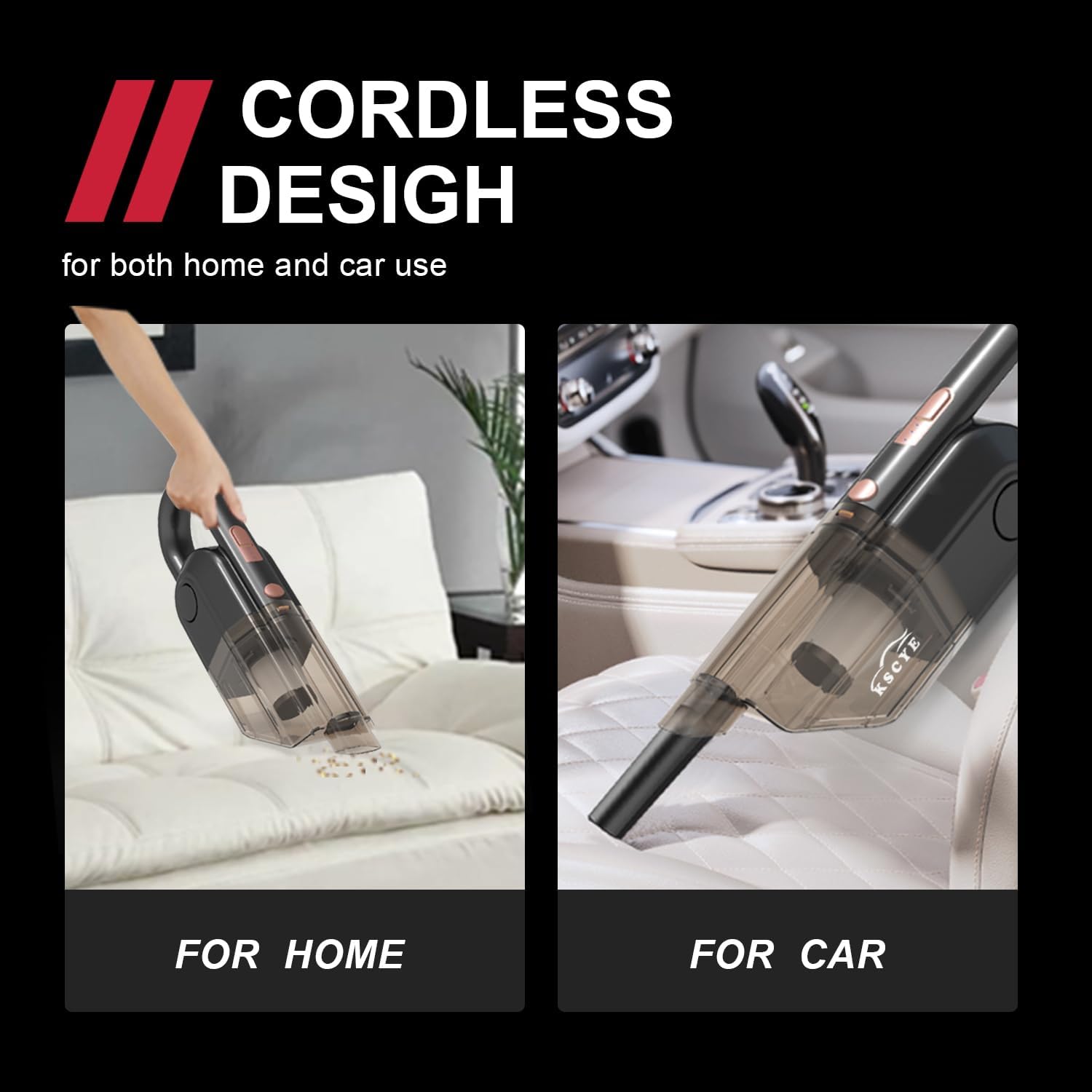 KSCYE Aspiradora de coche portátil inalámbrica16000pa de alta potencia húmedo seco aspiradora de coche con la mejor succión fuertedustbusters vacum