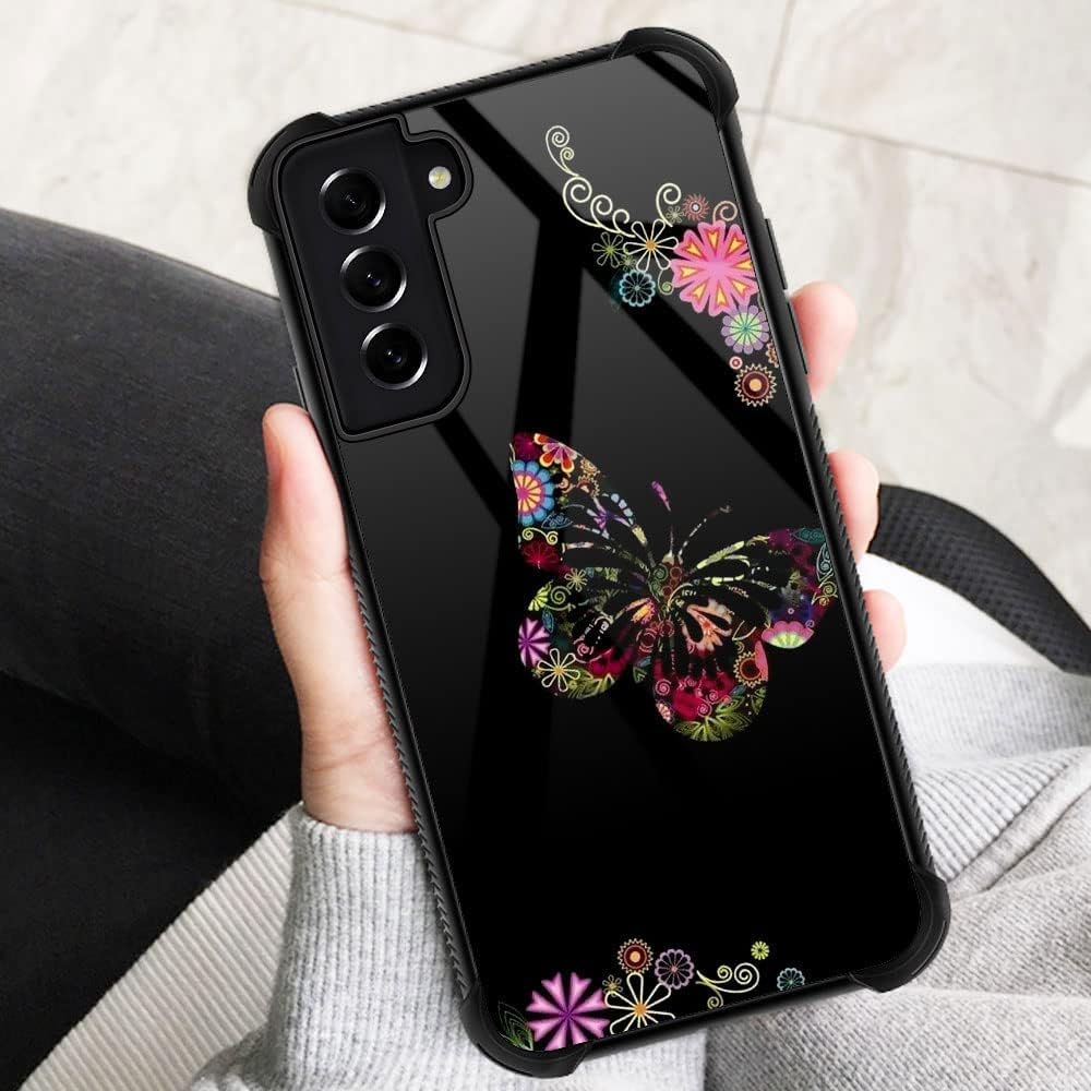 ZHEGAILIAN Funda compatible con Samsung Galaxy S21 Ultra, diseño de mariposa flor-1 para Samsung Galaxy S21 Ultra 5G para niñas y mujeres, diseño de