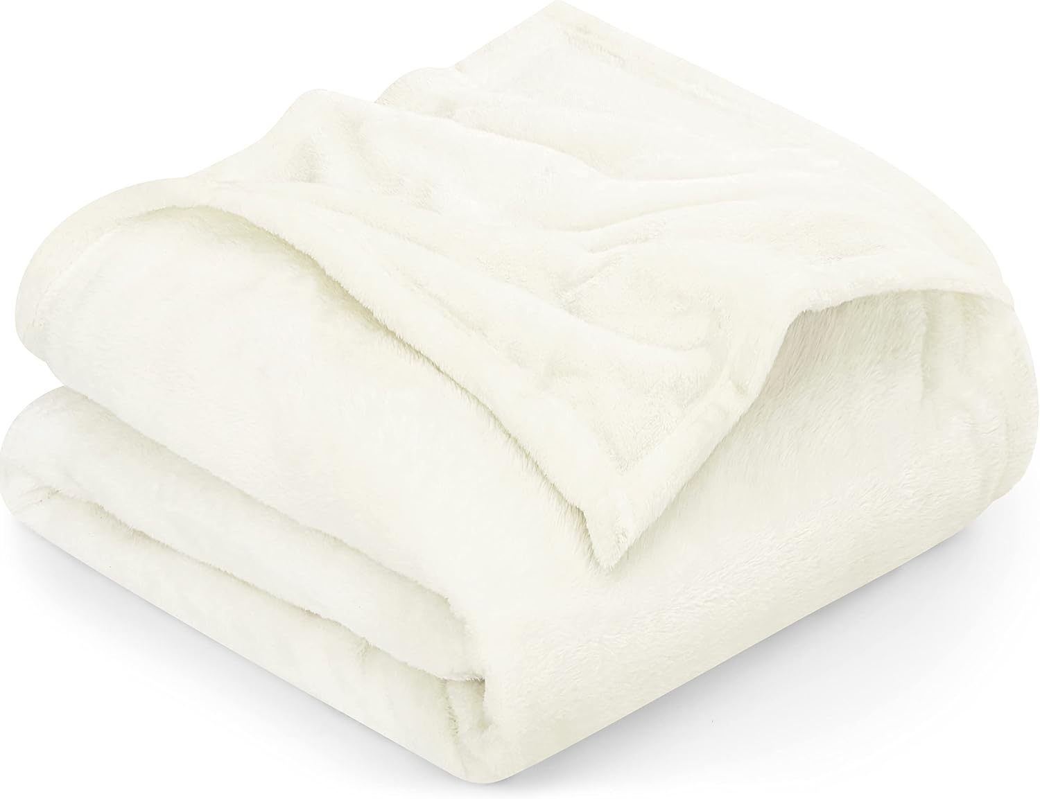Utopia Bedding Manta de forro polar, tamaño individual, color marfil, de 10.58 ozm, de lujo, mullida, suave y antiestática de microfibra (90 x 66