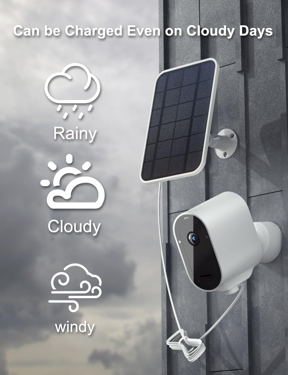 Cargador de panel solar para cámara Arlo, compatible con Pro4, Pro3, Floodlight, Pro 5S, Ultra 2, Ultra Cameras, cable de carga de 13 pies, cable de