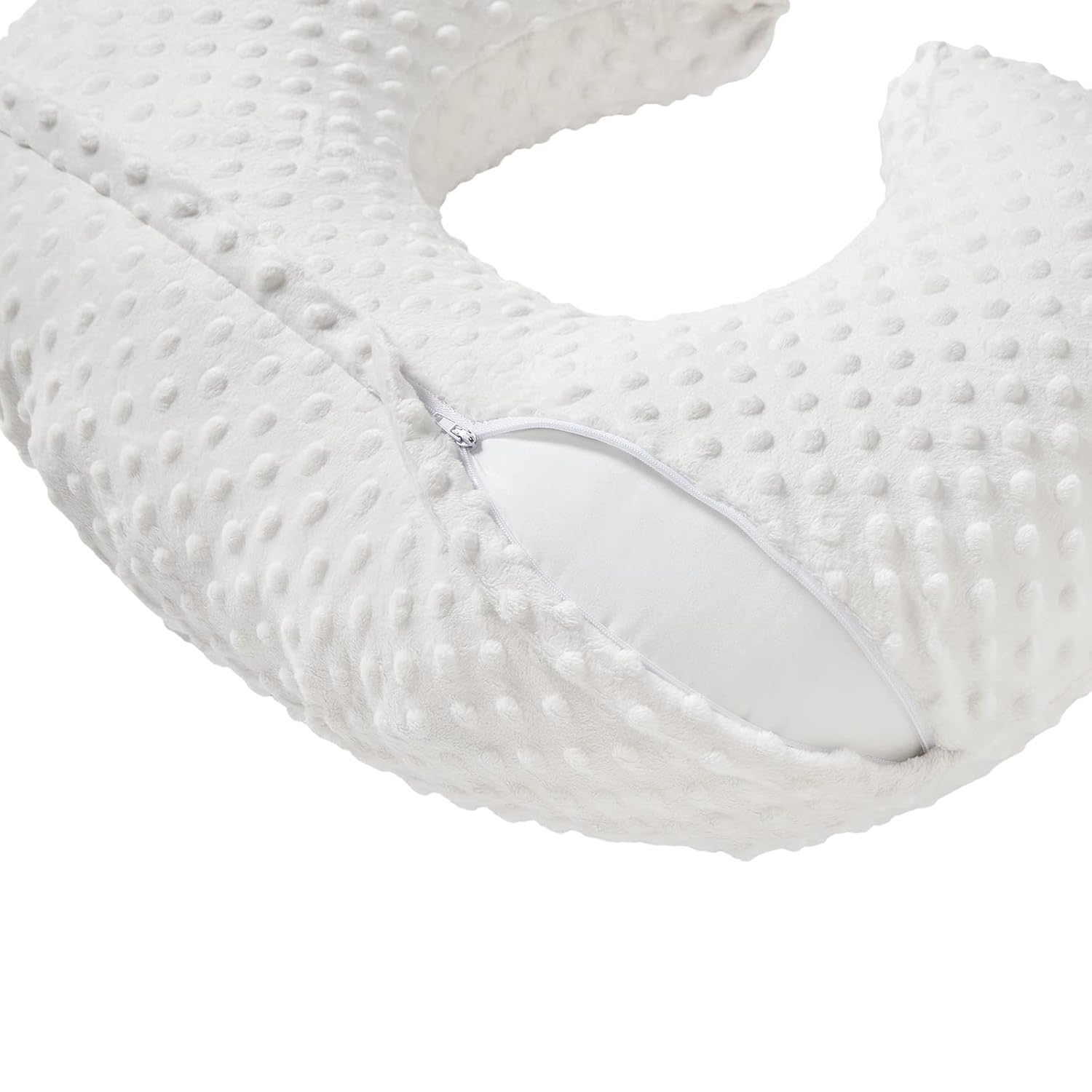 Funda de almohada de lactancia para lactancia materna Fundas de almohada Minky Dot Cover (blanco)