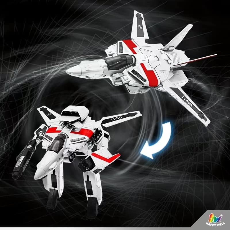 Happy-Well Robotech Hyperspace Fortress 7 Skeleton Fighter VF1 Modelo Arcadia Habilidades hechas a mano Mezcla Hasegawa 0d (Amarillo)