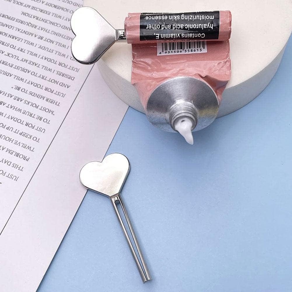 Cordate – Exprimidor manual de pasta de dientes de metal de acero inoxidable, dispensador de tubo de crema de manos, juego de rodillos para llaves,