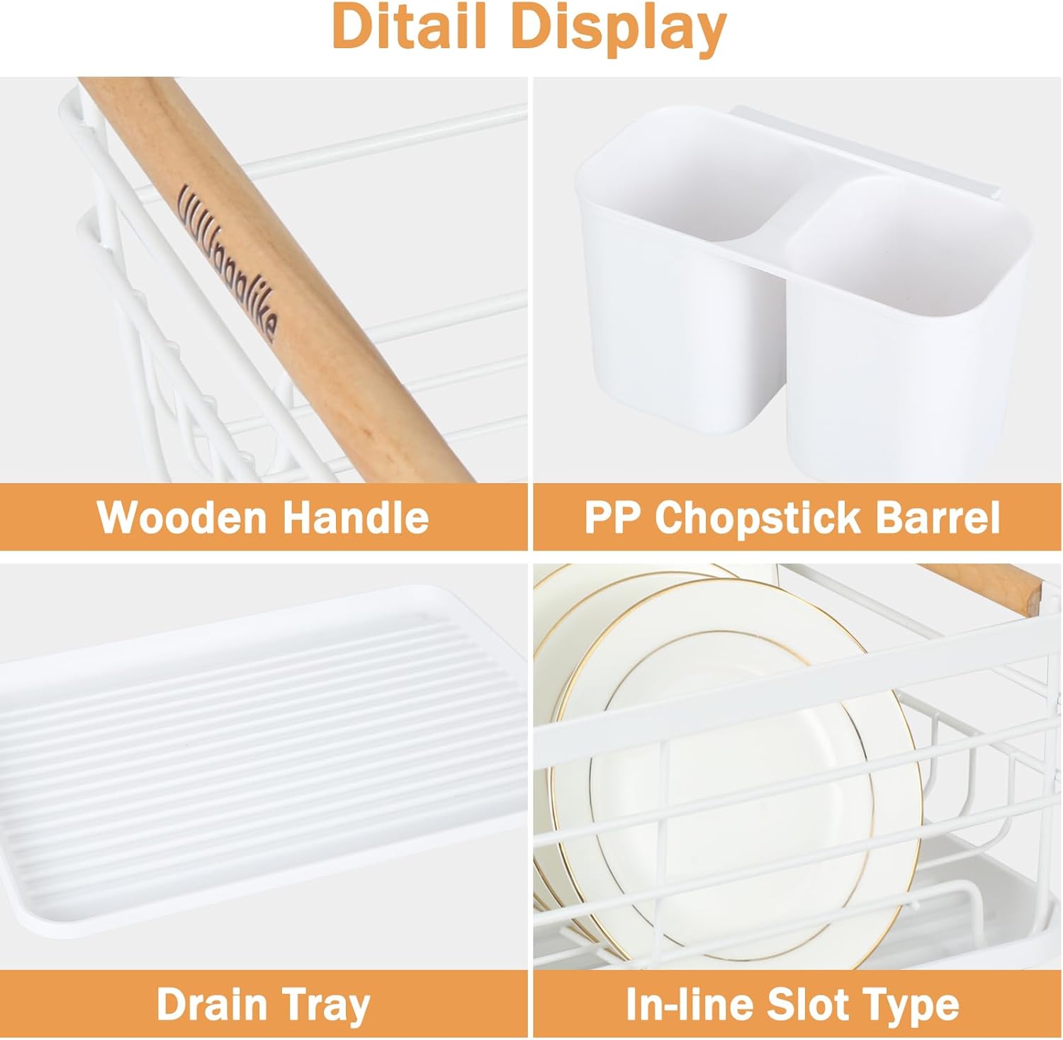 UUUppplike – Escurridor de platos, para encimera de cocina, sobre el fregadero, tabla de drenaje. Escurridor de platos duradero, soporte para