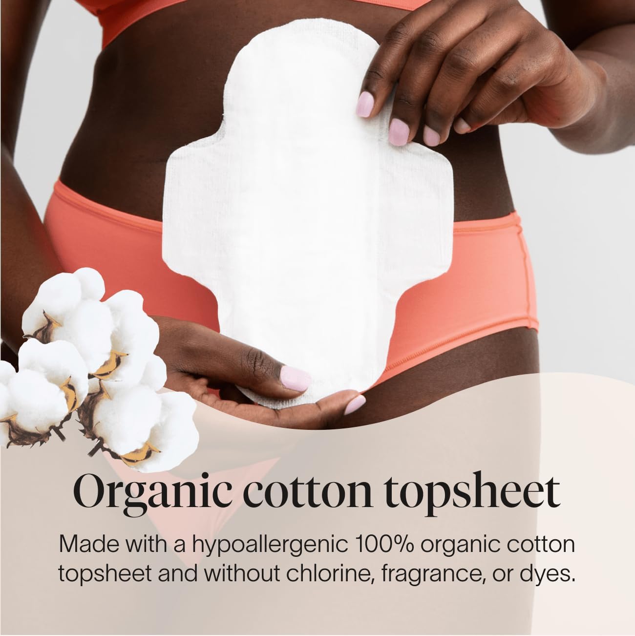 Cora – Toallas sanitarias de algodón orgánico, absorbencia regular, ultra delgadas, con alas, sin perfume, cómodas, poderosamente absorbentes,