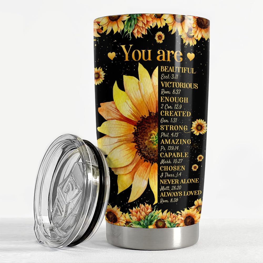 SANDJEST Vaso inspirador de 20 onzas, regalo cristiano, regalos inspiradores para mujeres, vasos con aislamiento de acero inoxidable motivacional,
