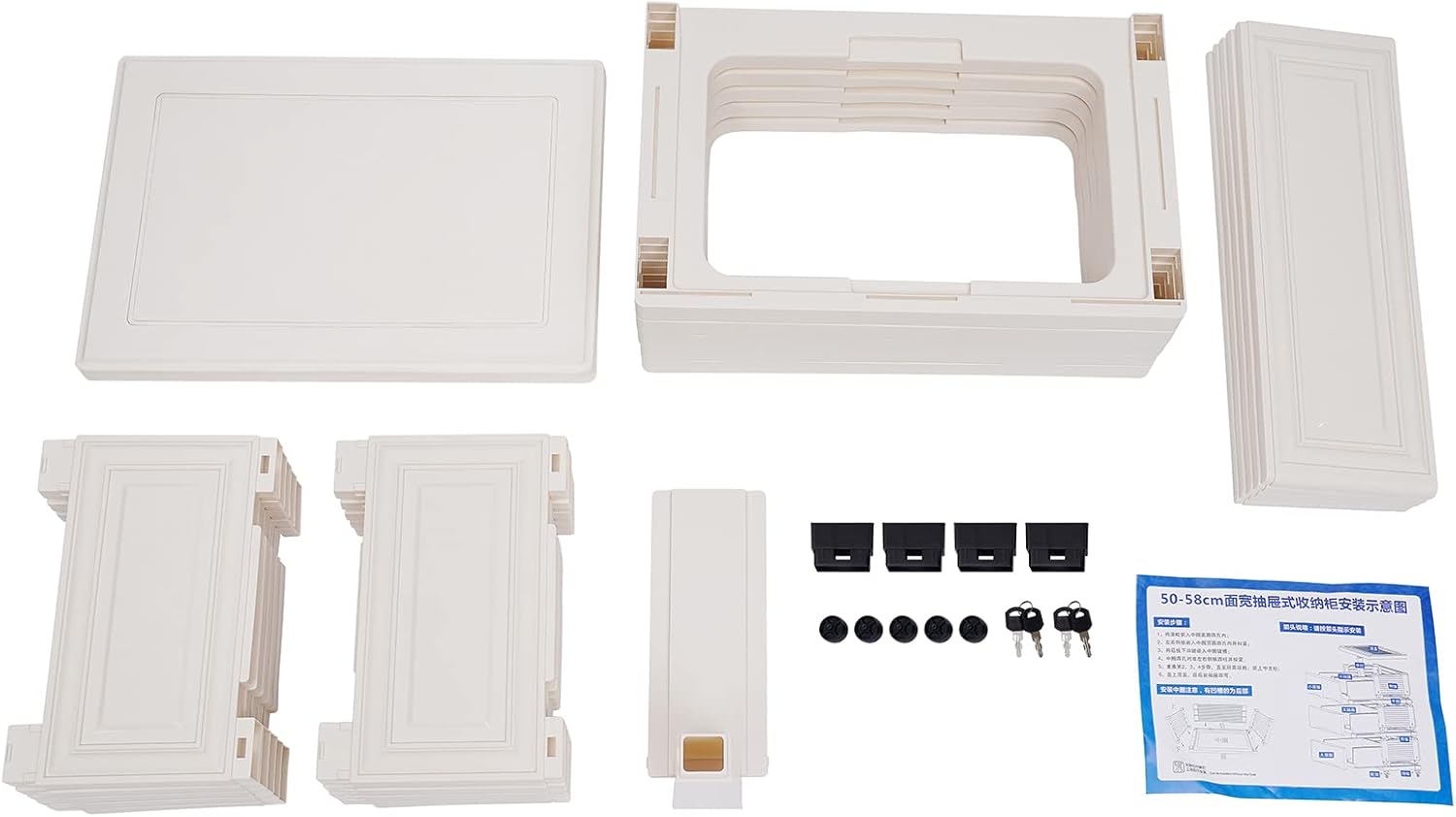 Cómoda moderna de 6 cajones, 5 capas de plástico con cajones de almacenamiento, organizador alto con ruedas enrollables, llaves para ropa, sala de