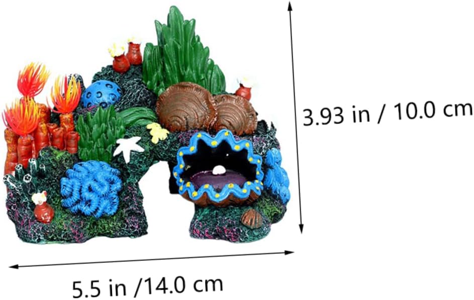 balacoo Adornos de arrecife de coral, joyería de caracola, adornos de acuario de montaña, cueva de roca, accesorios de pecera de arrecife de coral