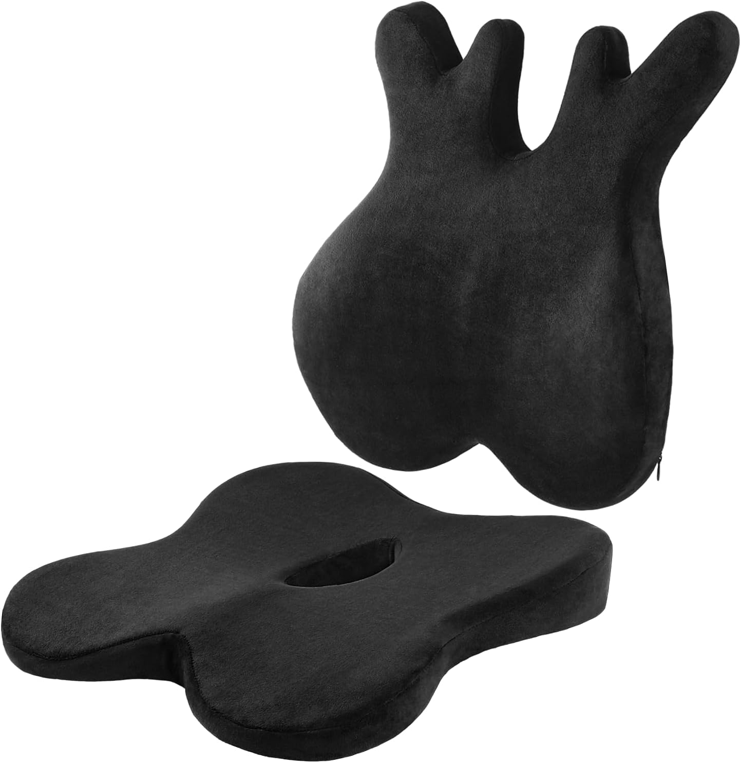 Eyamummo – Combo de cojín de asiento y respaldo para silla de oficina, cojines ergonómicos de espuma viscoelástica pura y almohada ortopédica de
