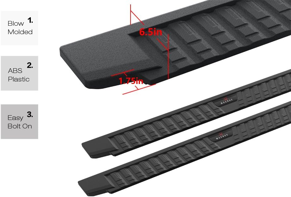 APS Estribos Nerf estilo moldeado por soplado negro compatibles con Nissan Titan 2004-2024 Crew Cab (excluye modelos 2016) y Titan XD 16-24