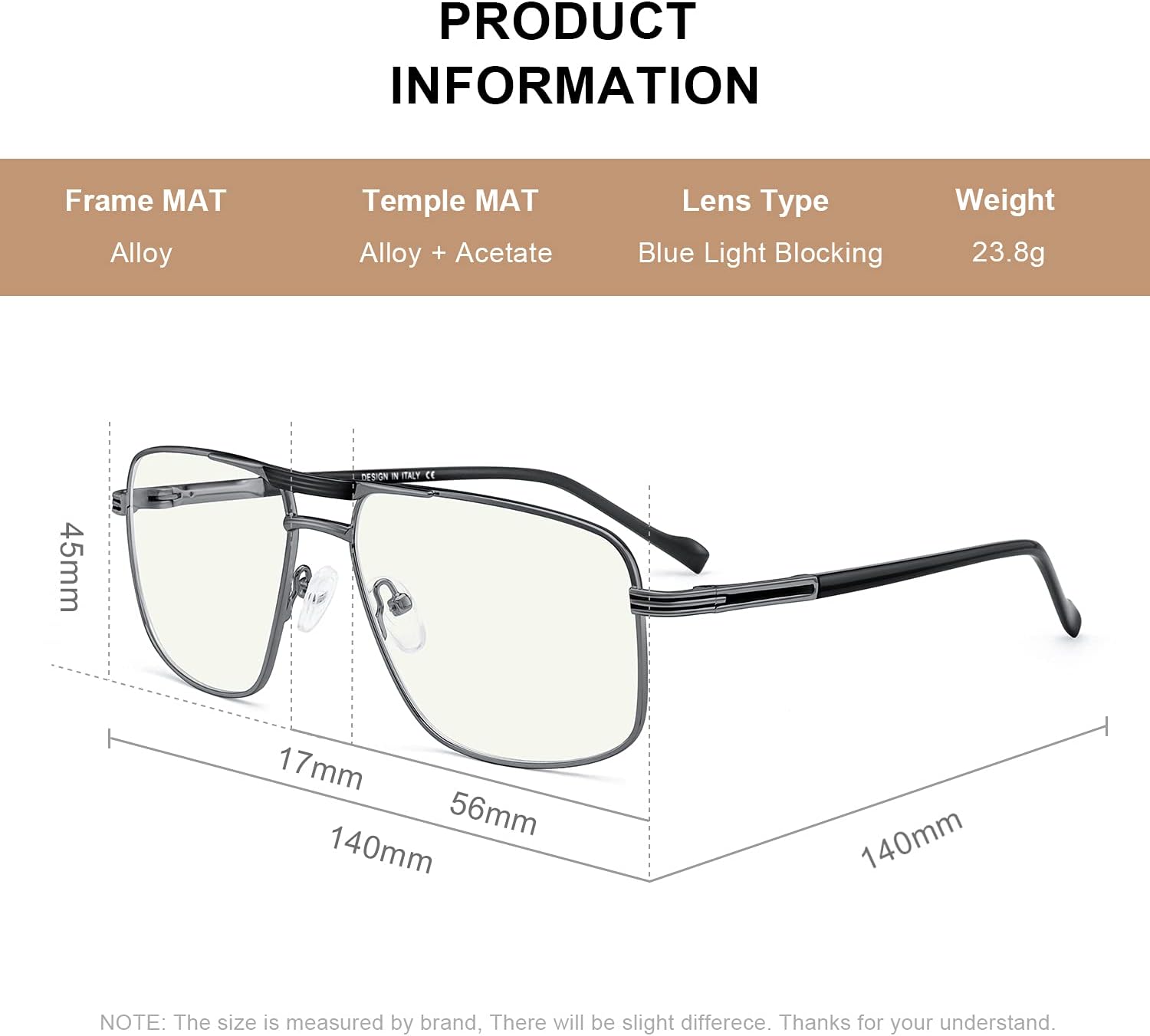 Lentes de lectura para hombre, cuadrados, de doble puente, bloqueo de luz azul, lectores de computadora