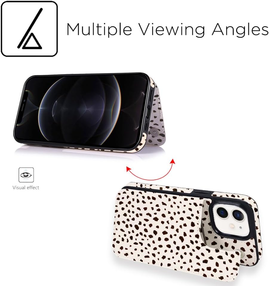 uCOLOR Funda tipo cartera para iPhone 11 con tarjetero, piel sintética, con función atril, ranuras para tarjetas, doble cierre magnético, bloqueo