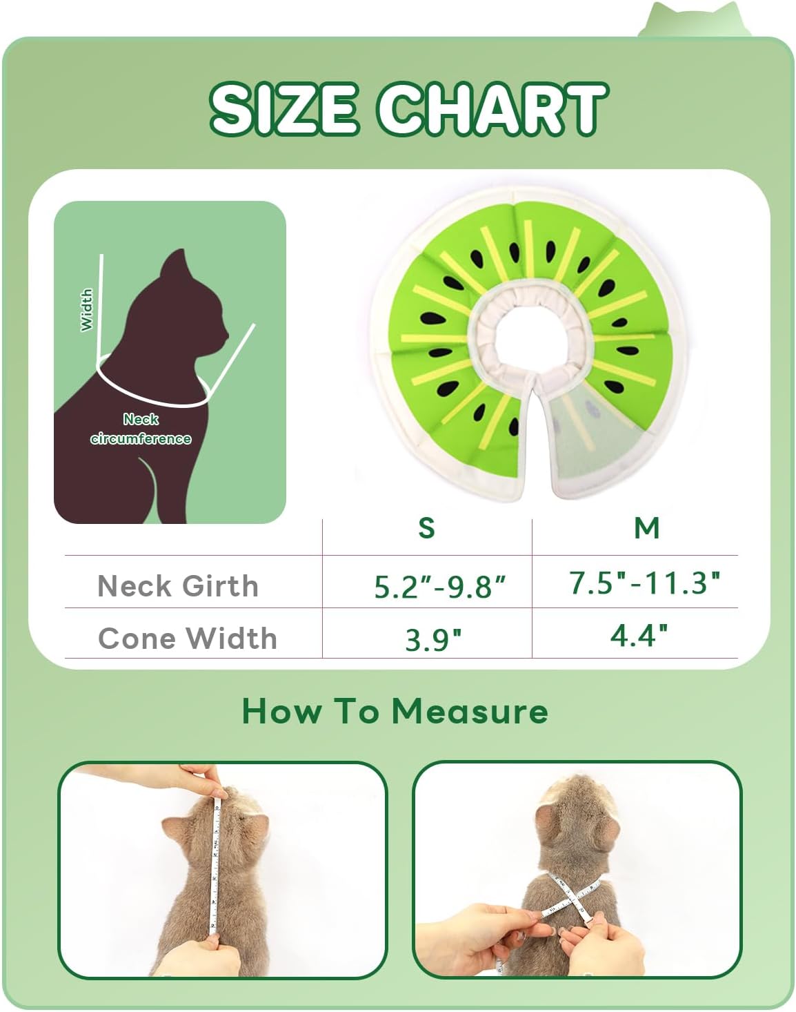 Pawfun Collar de cono de gato, suave, collar protector de recuperación para gatos para dejar de lamerse después de la cirugía, cómodo collar